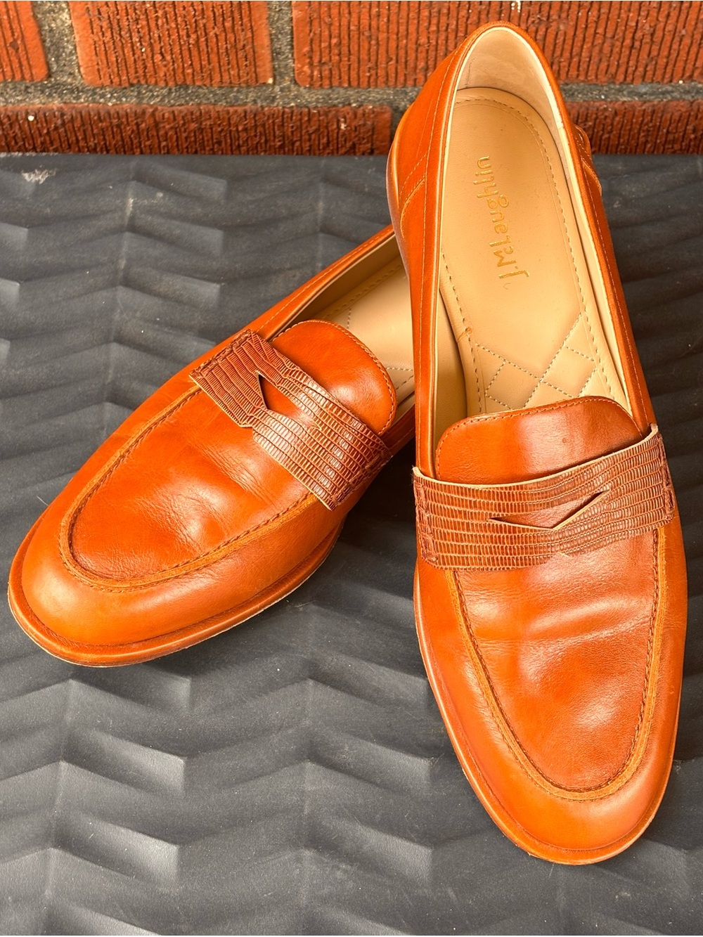 J. McLaughlin brown Leather Penny Loafers Classic size 9.5